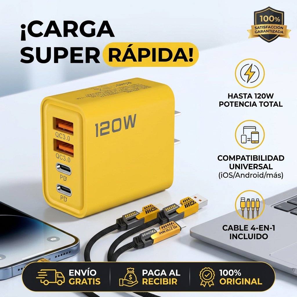 Cargador Carga Rapida 4 Celulares Viral