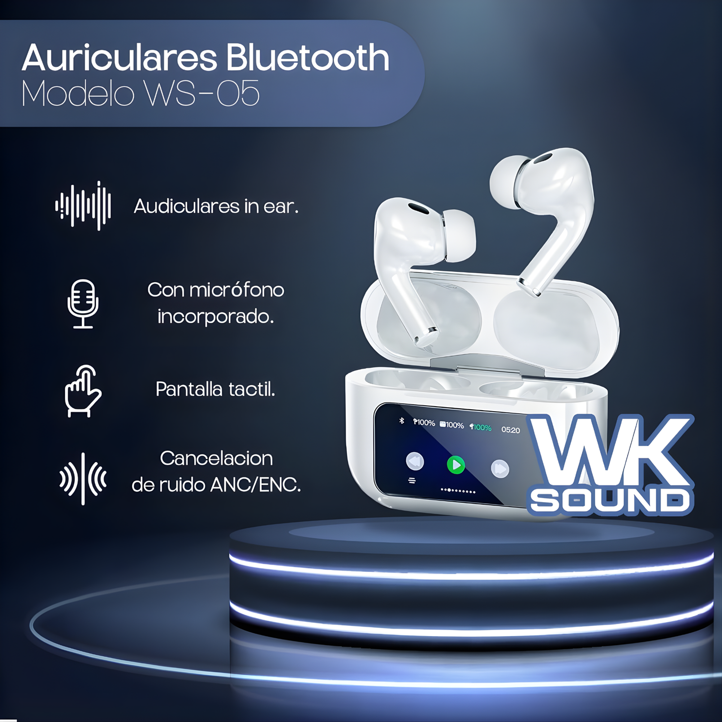 Audifonos Bluetooth Con Pantalla Touch